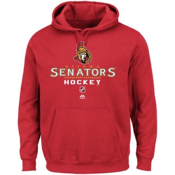 Majestic Men's Ottawa Senators Critical Victory Pullover Hoodie Sweatshirt - - Red