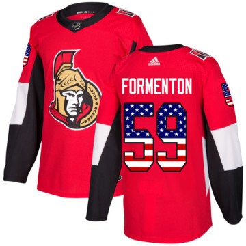 Authentic Adidas Men's Alex Formenton Ottawa Senators USA Flag Fashion Jersey - Red