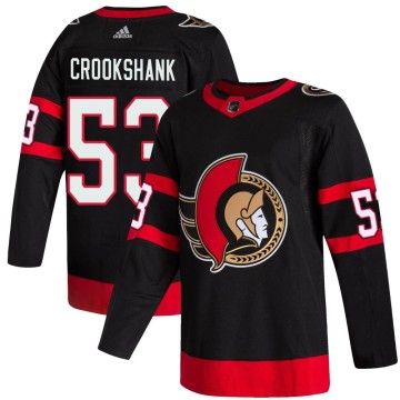 Authentic Adidas Men's Angus Crookshank Ottawa Senators 2020/21 Home Jersey - Black