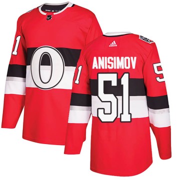 Authentic Adidas Men's Artem Anisimov Ottawa Senators 2017 100 Classic Jersey - Red