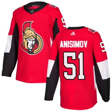 Authentic Adidas Men's Artem Anisimov Ottawa Senators Home Jersey - Red