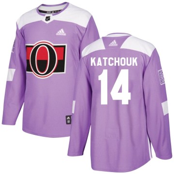 Authentic Adidas Men's Boris Katchouk Ottawa Senators Fights Cancer Practice Jersey - Purple
