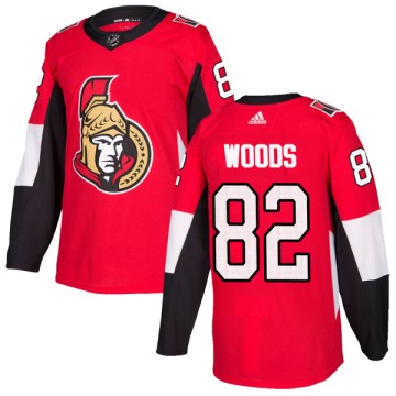 Authentic Adidas Men's Brendan Woods Ottawa Senators Home Jersey - Red