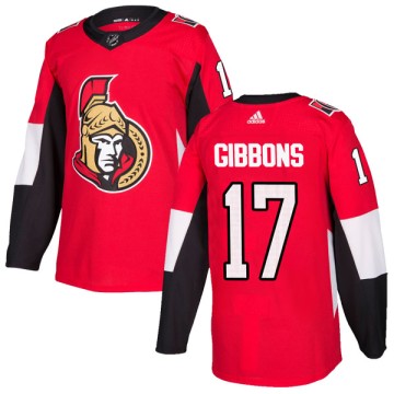 Authentic Adidas Men's Brian Gibbons Ottawa Senators Home Jersey - Red