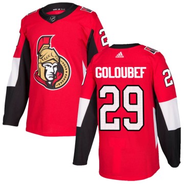 Authentic Adidas Men's Cody Goloubef Ottawa Senators Home Jersey - Red