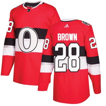 Authentic Adidas Men's Connor Brown Ottawa Senators 2017 100 Classic Jersey - Red