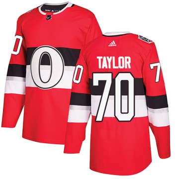 Authentic Adidas Men's Daniel Taylor Ottawa Senators 2017 100 Classic Jersey - Red
