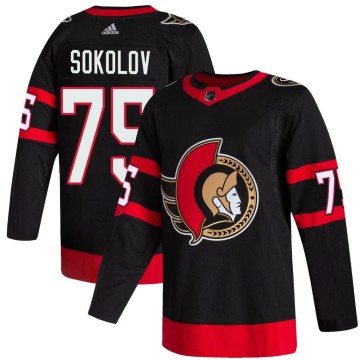 Authentic Adidas Men's Egor Sokolov Ottawa Senators 2020/21 Home Jersey - Black