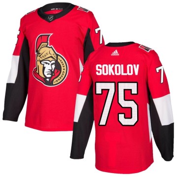 Authentic Adidas Men's Egor Sokolov Ottawa Senators Home Jersey - Red