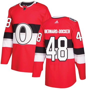 Authentic Adidas Men's Jacob Bernard-Docker Ottawa Senators 2017 100 Classic Jersey - Red