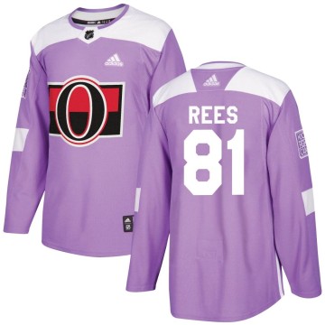 Authentic Adidas Men's Jamieson Rees Ottawa Senators Fights Cancer Practice Jersey - Purple