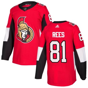 Authentic Adidas Men's Jamieson Rees Ottawa Senators Home Jersey - Red