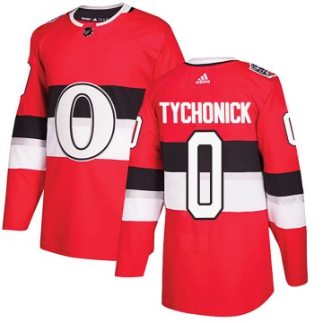 Authentic Adidas Men's Jonathan Tychonick Ottawa Senators 2017 100 Classic Jersey - Red