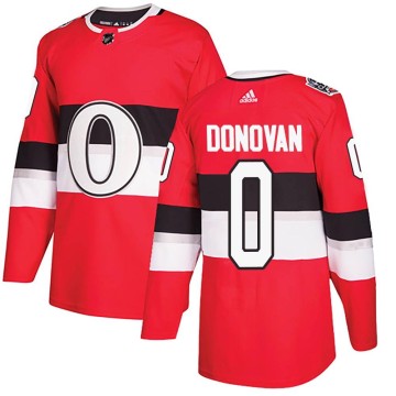 Authentic Adidas Men's Jorian Donovan Ottawa Senators 2017 100 Classic Jersey - Red