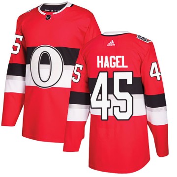 Authentic Adidas Men's Marc Hagel Ottawa Senators 2017 100 Classic Jersey - Red