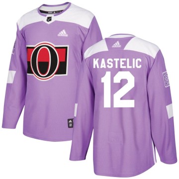 Authentic Adidas Men's Mark Kastelic Ottawa Senators Fights Cancer Practice Jersey - Purple