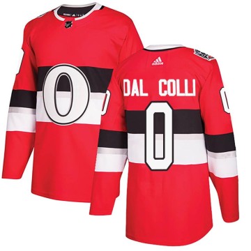 Authentic Adidas Men's Michael Dal Colle Ottawa Senators 2017 100 Classic Jersey - Red