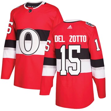 Authentic Adidas Men's Michael Del Zotto Ottawa Senators 2017 100 Classic Jersey - Red