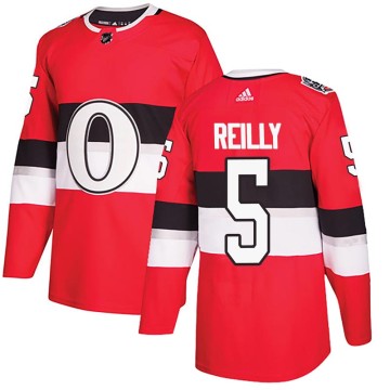 Authentic Adidas Men's Mike Reilly Ottawa Senators 2017 100 Classic Jersey - Red