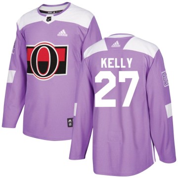 Authentic Adidas Men's Parker Kelly Ottawa Senators Fights Cancer Practice Jersey - Purple
