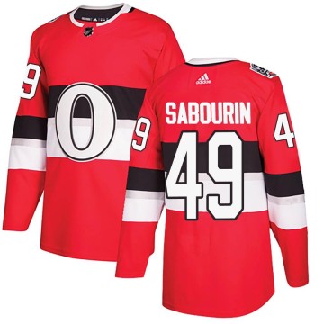 Authentic Adidas Men's Scott Sabourin Ottawa Senators 2017 100 Classic Jersey - Red