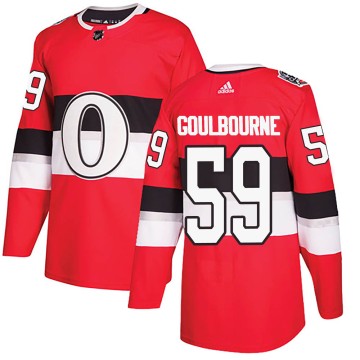 Authentic Adidas Men's Tyrell Goulbourne Ottawa Senators 2017 100 Classic Jersey - Red