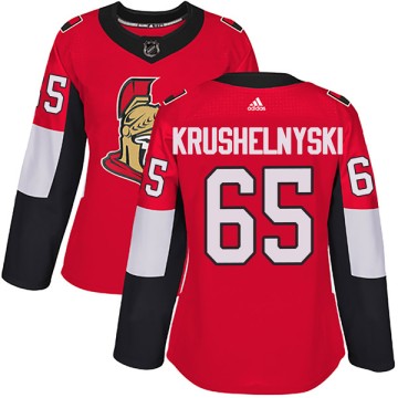 Authentic Adidas Women's Alex Krushelnyski Ottawa Senators Home Jersey - Red