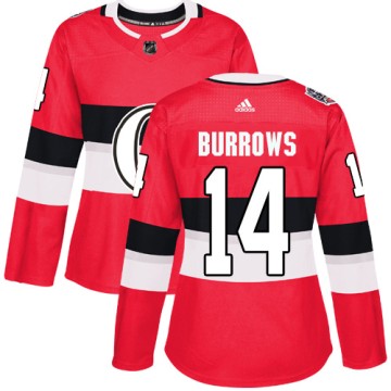 Authentic Adidas Women's Alexandre Burrows Ottawa Senators 2017 100 Classic Jersey - Red