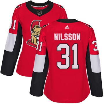 Authentic Adidas Women's Anders Nilsson Ottawa Senators Home Jersey - Red