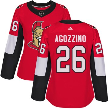 Authentic Adidas Women's Andrew Agozzino Ottawa Senators Home Jersey - Red