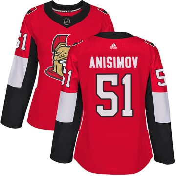 Authentic Adidas Women's Artem Anisimov Ottawa Senators Home Jersey - Red