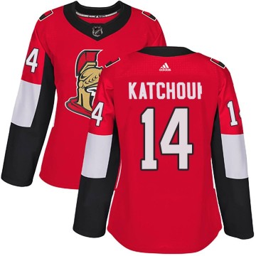 Authentic Adidas Women's Boris Katchouk Ottawa Senators Home Jersey - Red