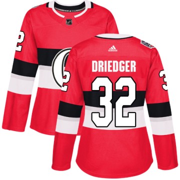 Authentic Adidas Women's Chris Driedger Ottawa Senators 2017 100 Classic Jersey - Red