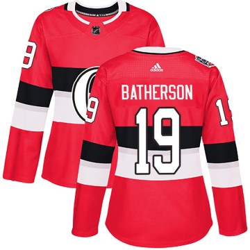 Authentic Adidas Women's Drake Batherson Ottawa Senators 2017 100 Classic Jersey - Red
