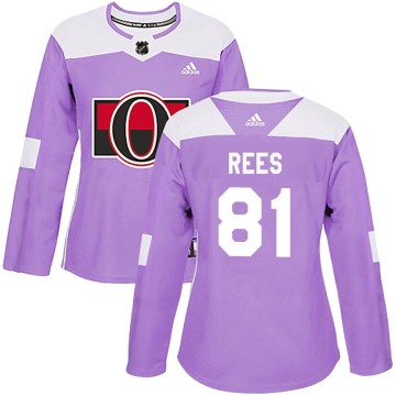 Authentic Adidas Women's Jamieson Rees Ottawa Senators Fights Cancer Practice Jersey - Purple