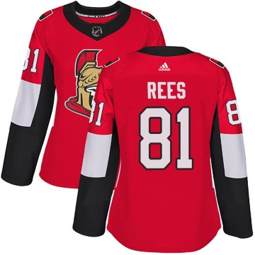 Authentic Adidas Women's Jamieson Rees Ottawa Senators Home Jersey - Red