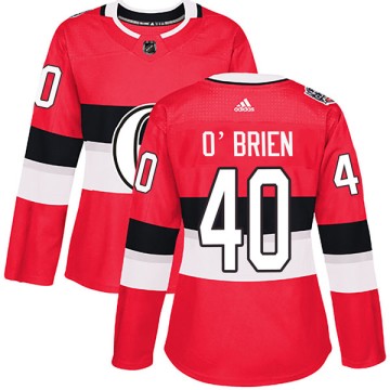 Authentic Adidas Women's Jim O'Brien Ottawa Senators 2017 100 Classic Jersey - Red