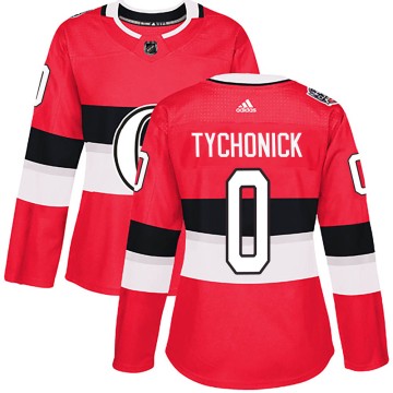 Authentic Adidas Women's Jonathan Tychonick Ottawa Senators 2017 100 Classic Jersey - Red