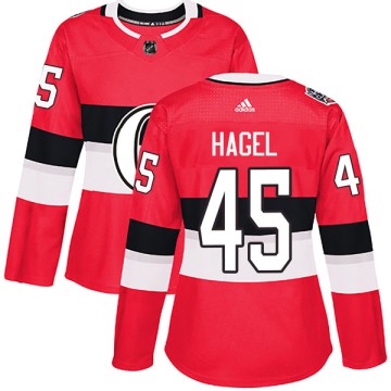 Authentic Adidas Women's Marc Hagel Ottawa Senators 2017 100 Classic Jersey - Red