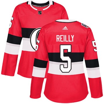 Authentic Adidas Women's Mike Reilly Ottawa Senators 2017 100 Classic Jersey - Red