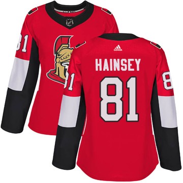 Authentic Adidas Women's Ron Hainsey Ottawa Senators Home Jersey - Red