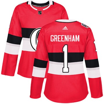 Authentic Adidas Women's Scott Greenham Ottawa Senators Red 2017 100 Classic Jersey - Green