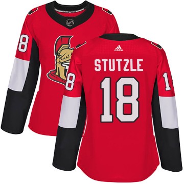 Authentic Adidas Women's Tim Stutzle Ottawa Senators Home Jersey - Red