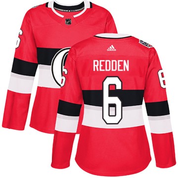 Authentic Adidas Women's Wade Redden Ottawa Senators 2017 100 Classic Jersey - Red
