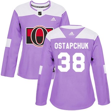 Authentic Adidas Women's Zack Ostapchuk Ottawa Senators Fights Cancer Practice Jersey - Purple