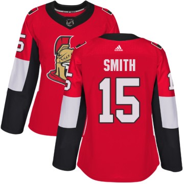 Authentic Adidas Women's Zack Smith Ottawa Senators Home Jersey - Red