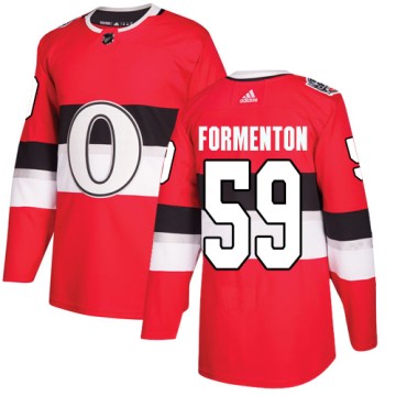 Authentic Adidas Youth Alex Formenton Ottawa Senators 2017 100 Classic Jersey - Red