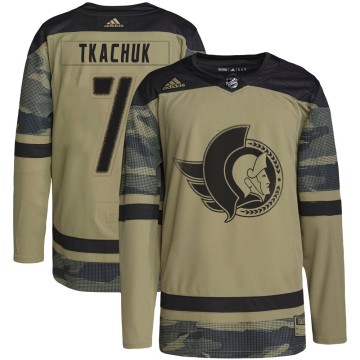 Authentic Adidas Youth Brady Tkachuk Ottawa Senators Military Appreciation Practice Jersey - Camo