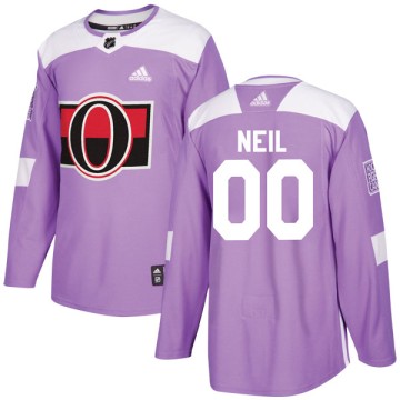 Authentic Adidas Youth Chris Neil Ottawa Senators Fights Cancer Practice Jersey - Purple