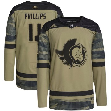 Authentic Adidas Youth Chris Phillips Ottawa Senators Military Appreciation Practice Jersey - Camo